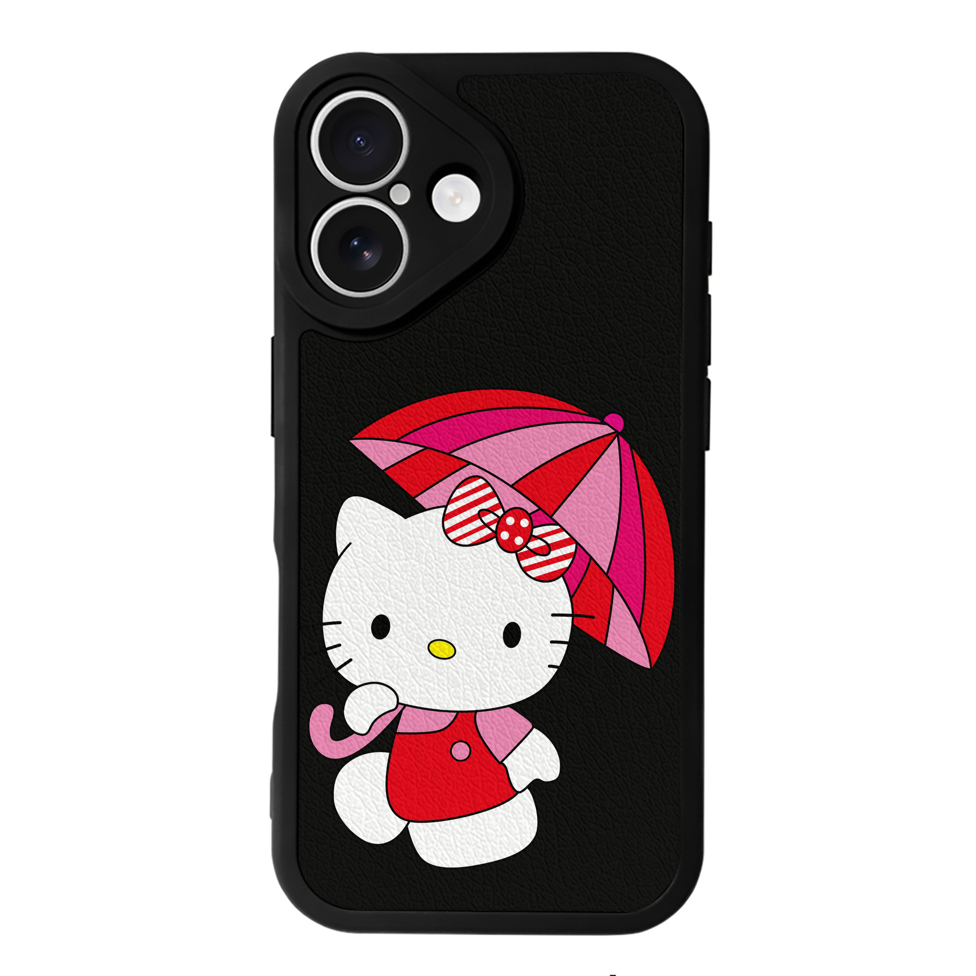 （画像用） Hello Kitty ハローキティ 【iPhone 16シリーズ対応】シリコンスマホケース（レザー調） 材質：シリコン